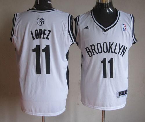 Men Brooklyn Nets 11 Brook Lopez White Home Stitched NBA Jersey